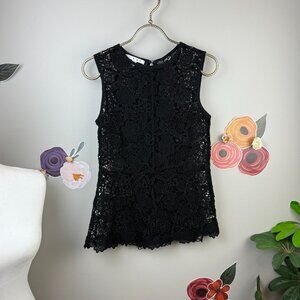 CAbi Floral Lace Peplum Top - Size - XS